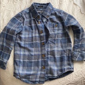 O’Neill boys flannel button up blue plaid